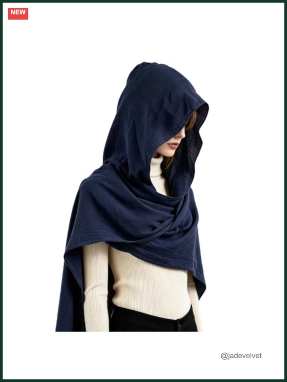 Hooded Cape Scarf Women Men Cotton-Linen Blend Halloween Cosplay